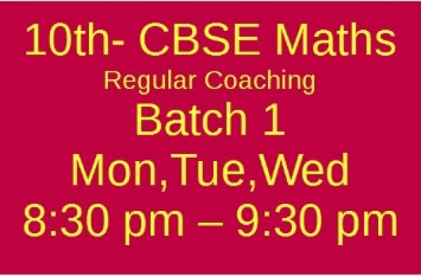 10th CBSE MATHS Batch 1