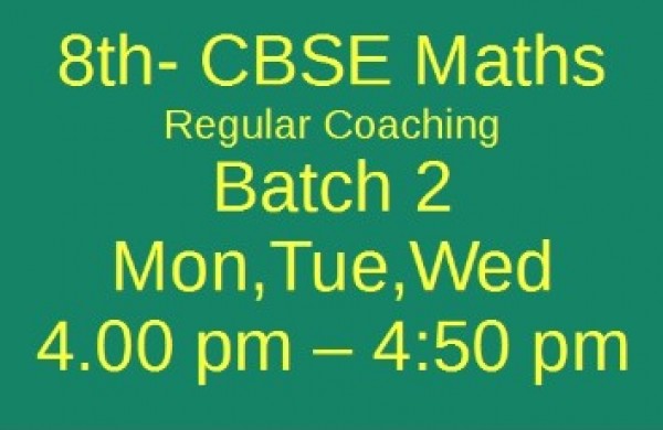 8th CBSE MATHS Batch 2