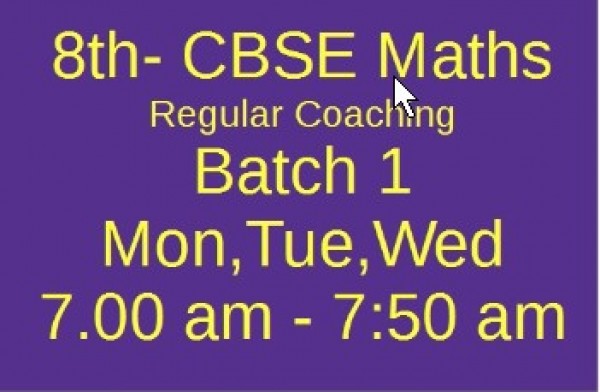 8th CBSE MATHS Batch 1