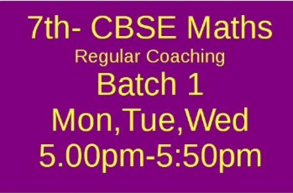 7th CBSE MATHS Batch 1